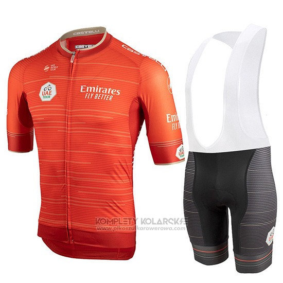 2019 Rowerowa Castelli Uae Tour Pomaranczowy Krotkie Rekawy i Kombinezon